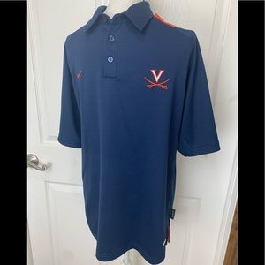 Virginia Cavaliers Men’s Large Nike Blue Short Sleeve Polo Rugby Shirt Football